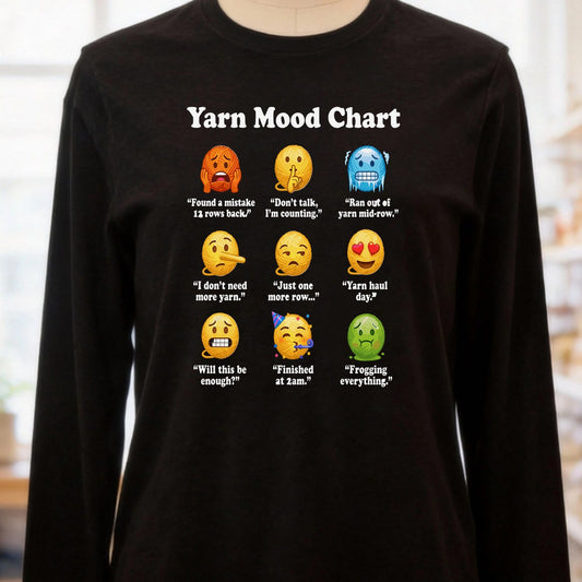 Yarn Emojis Black Long Sleeve Tee.jpg