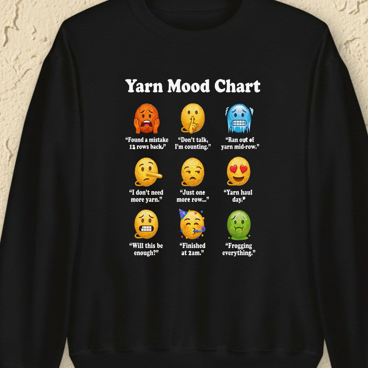 Yarn Emojis Black Sweatshirt.jpg