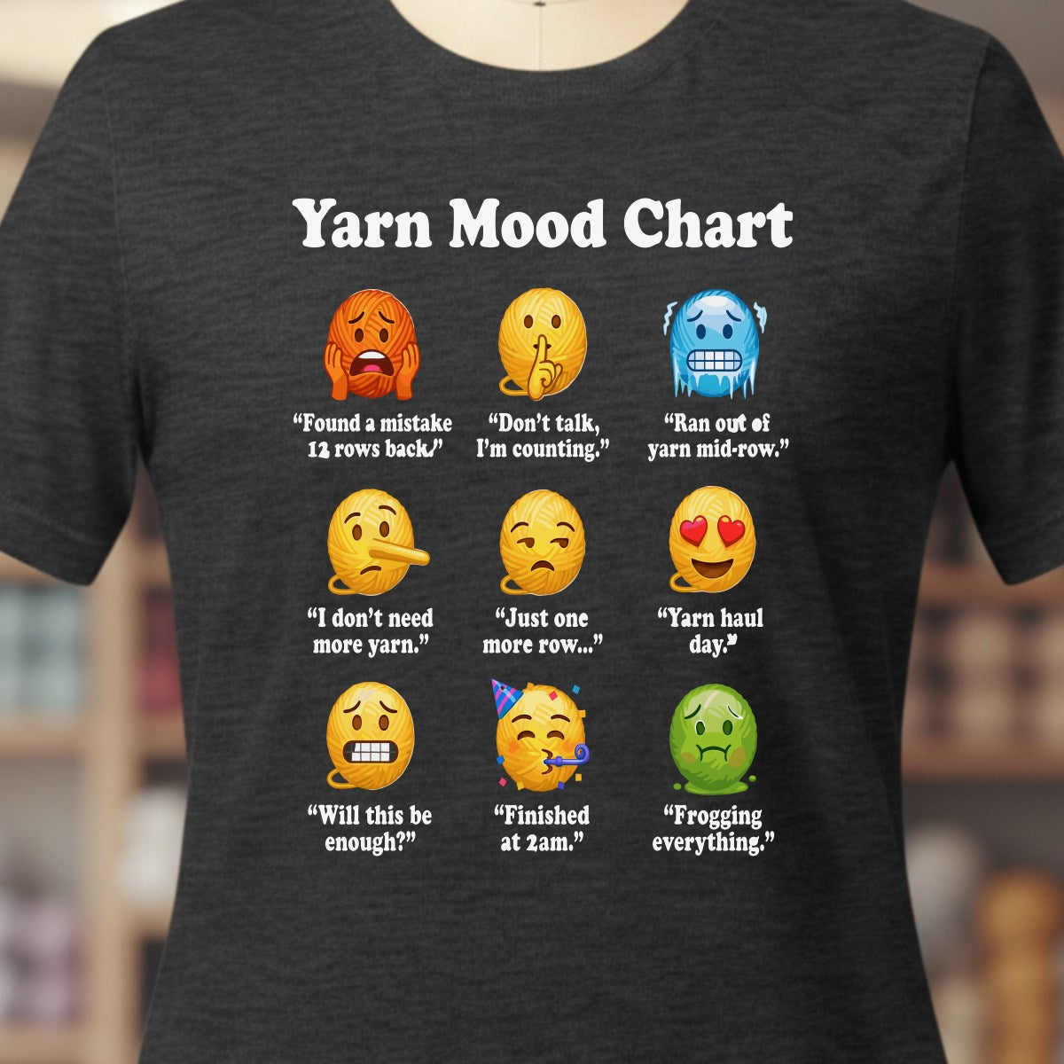 Yarn Emojis Dark Grey T-Shirt.jpg
