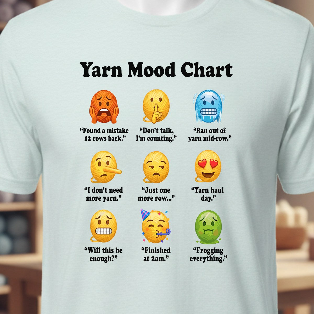 Yarn Emojis Ice Blue T-Shirt.jpg