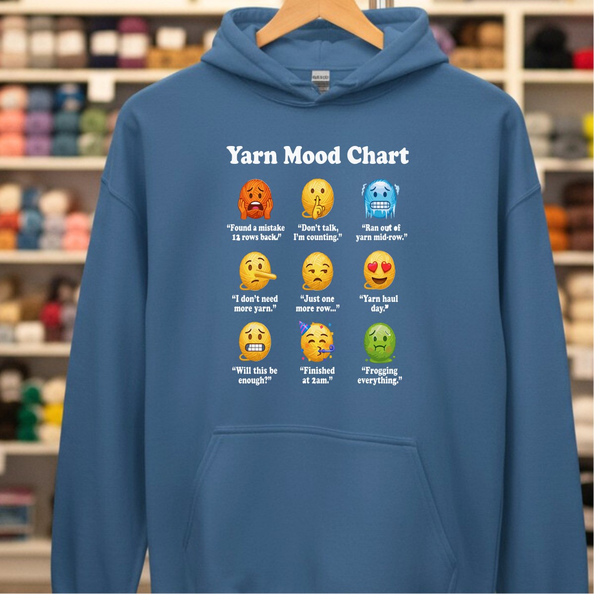 Yarn Emojis Indigo Blue Hoodie.jpg