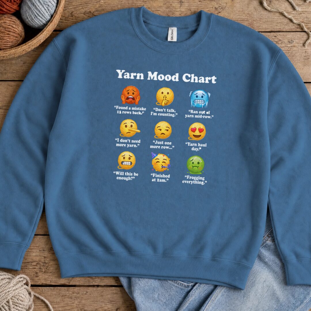 Yarn Emojis Sweatshirt Indigo Blue t-shirt