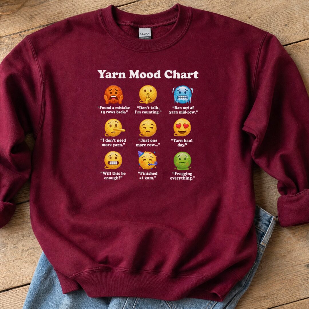 Yarn Emojis Sweatshirt Maroon t-shirt