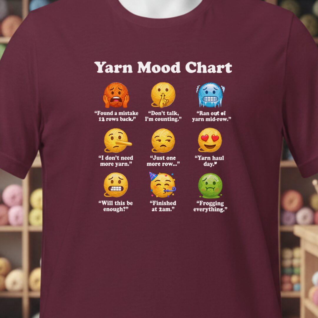 Yarn Emojis T-Shirt Maroon t-shirt