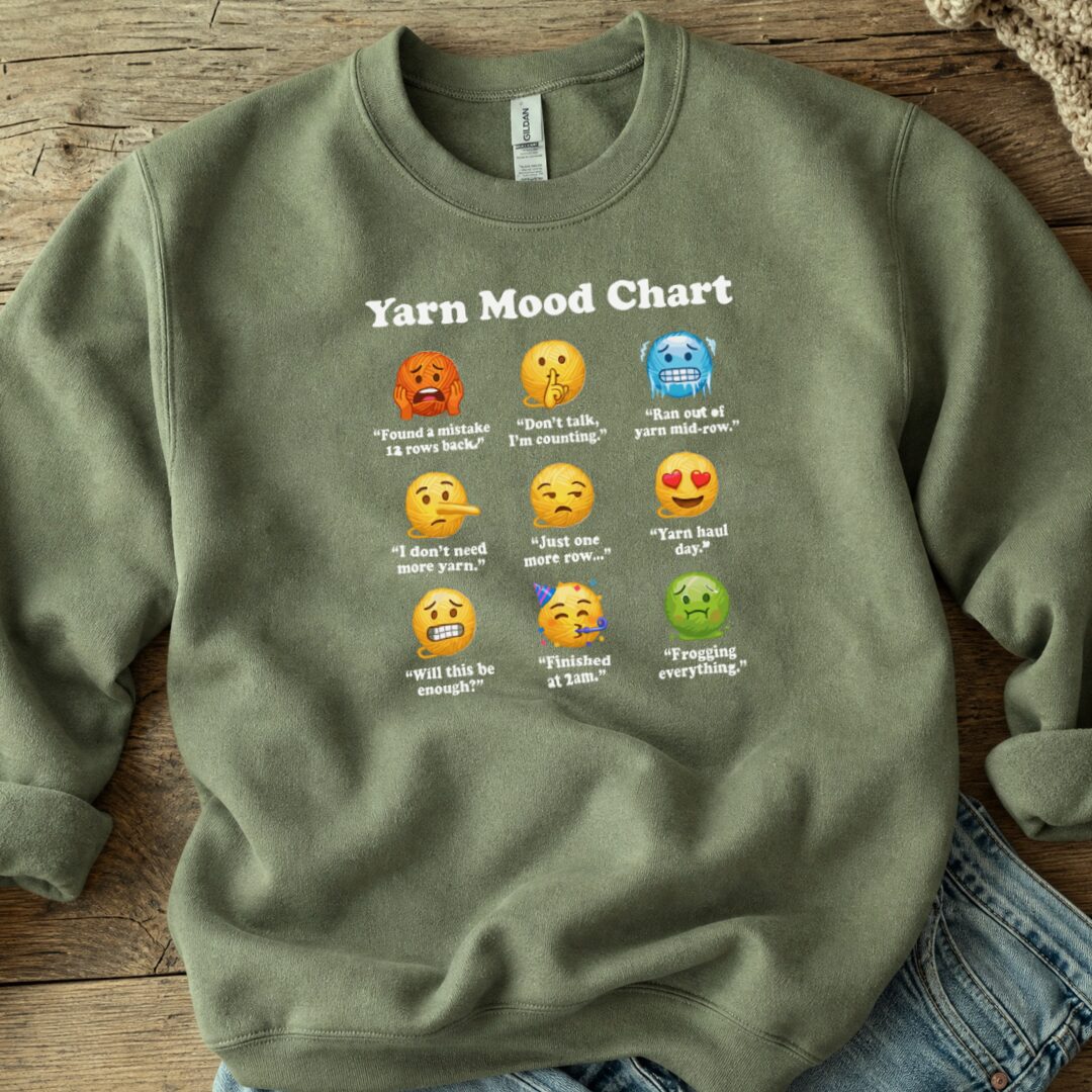 Yarn Emojis Sweatshirt Military Green t-shirt