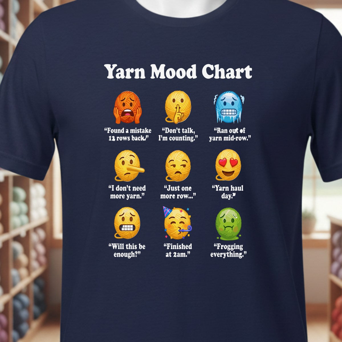 Yarn Emojis Navy T-Shirt.jpg