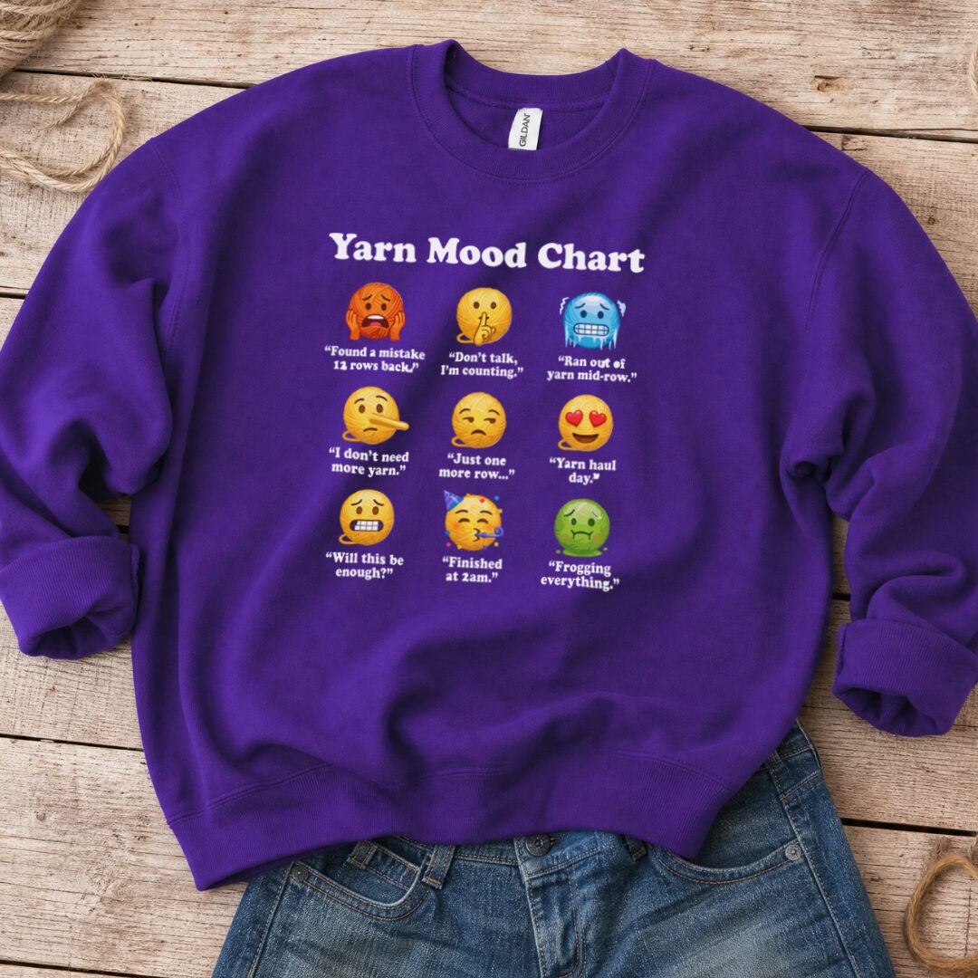 Yarn Emojis Sweatshirt Purple t-shirt