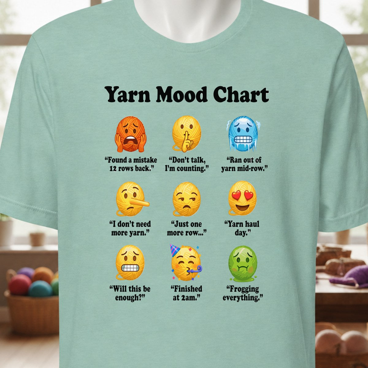 Yarn Emojis Sea Breeze T-Shirt.jpg