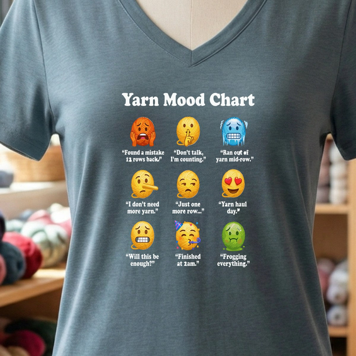 Yarn Emojis Slate V Neck.jpg