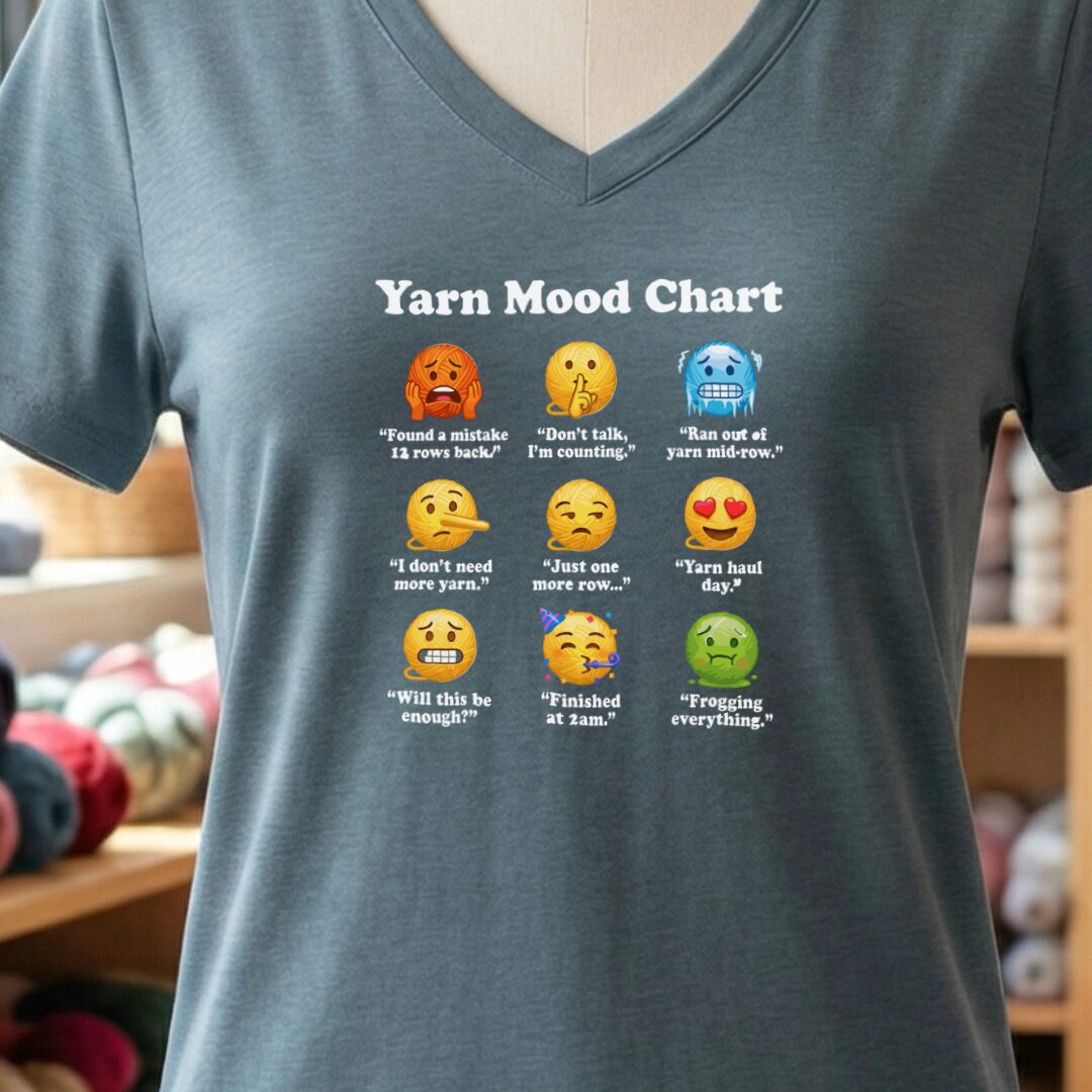 Yarn Emojis V-Neck T-Shirt Slate t-shirt