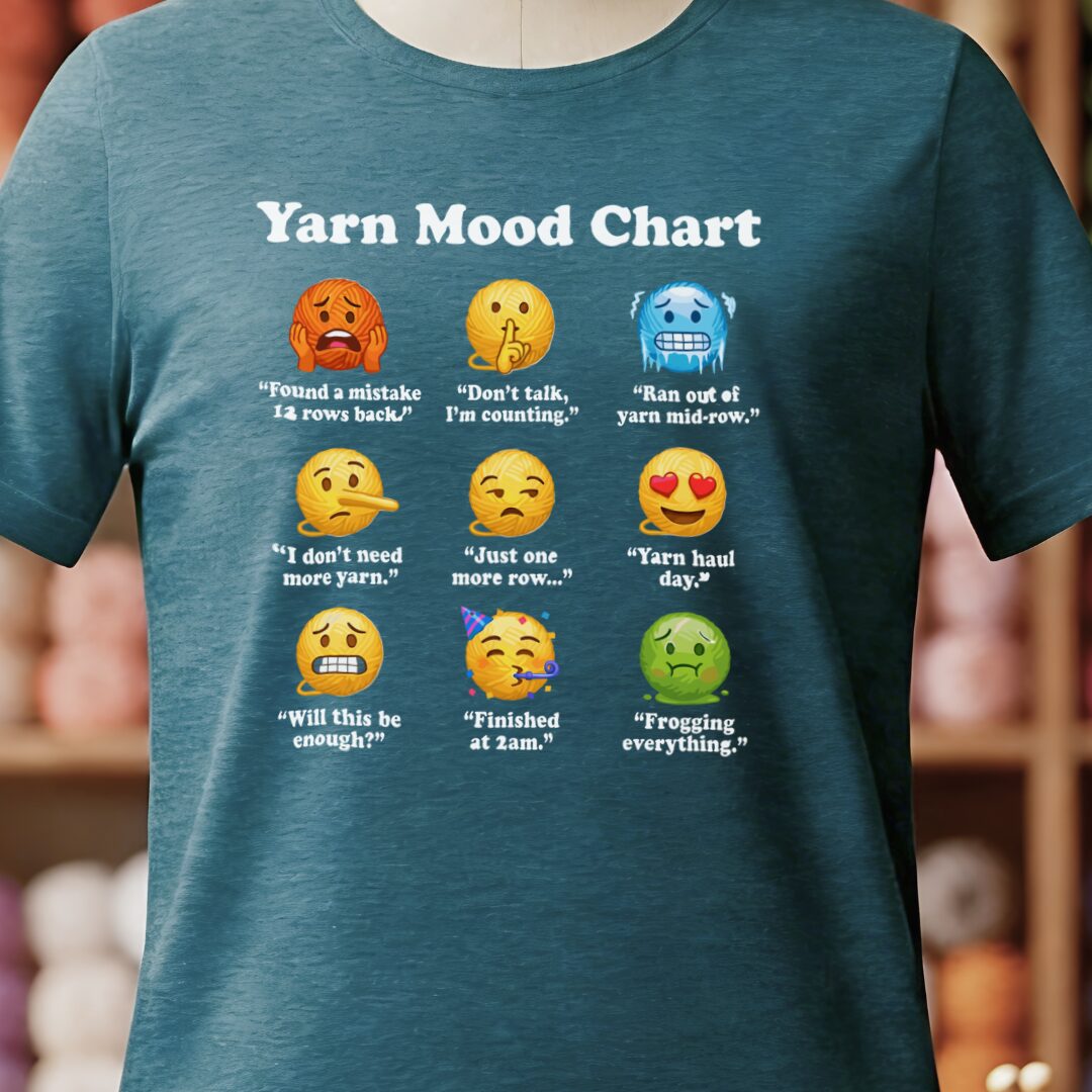 Yarn Emojis T-Shirt Teal Blue t-shirt
