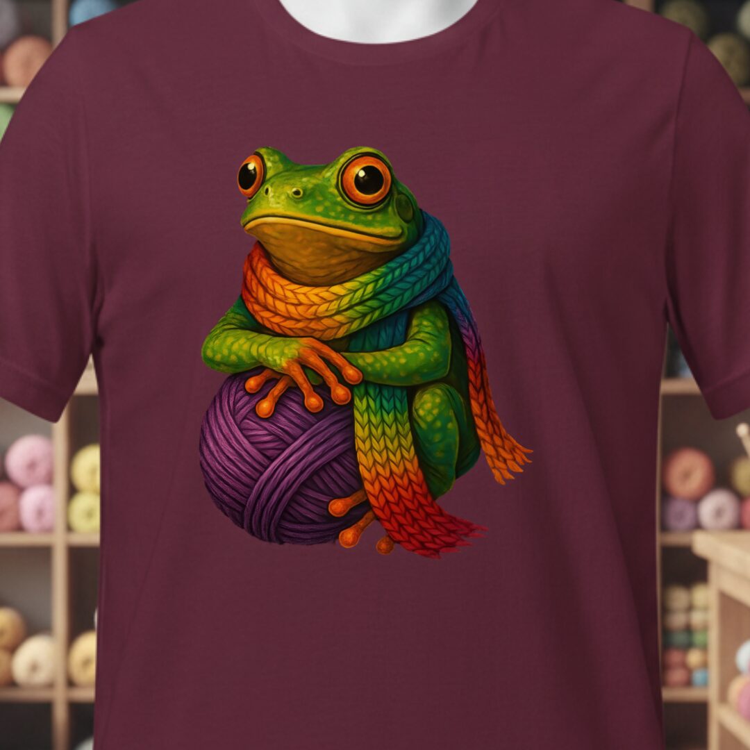 Yarn Frog T-Shirt Maroon t-shirt