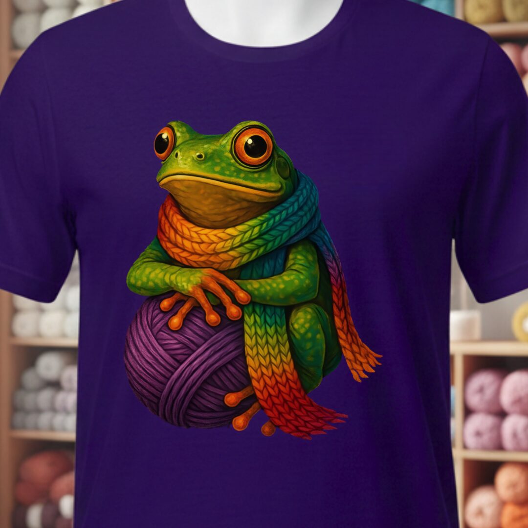 Yarn Frog T-Shirt Purple t-shirt