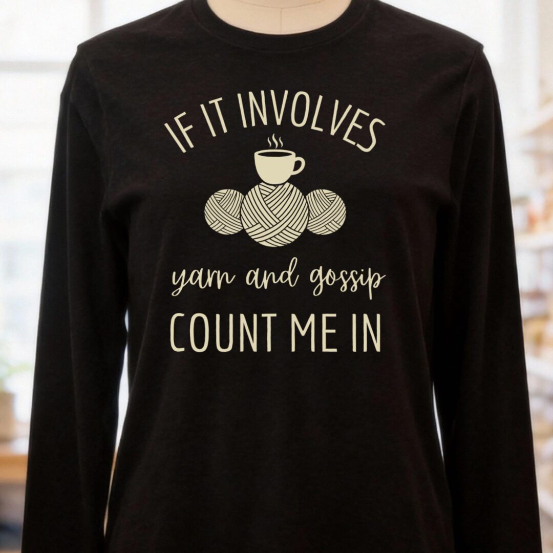 Yarn & Gossip Long Sleeve Tee Black t-shirt