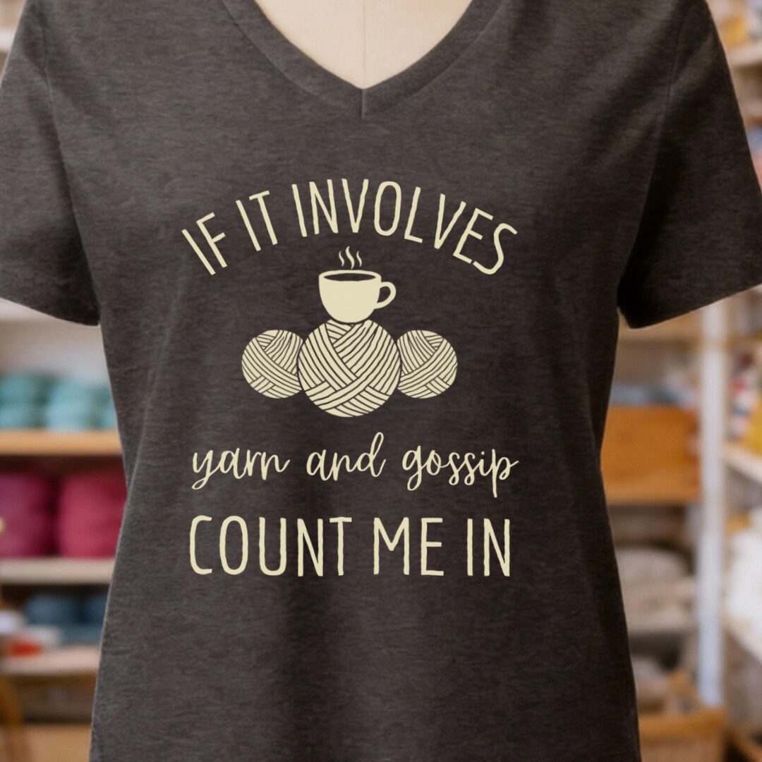Yarn & Gossip V-Neck T-Shirt Dark Grey t-shirt