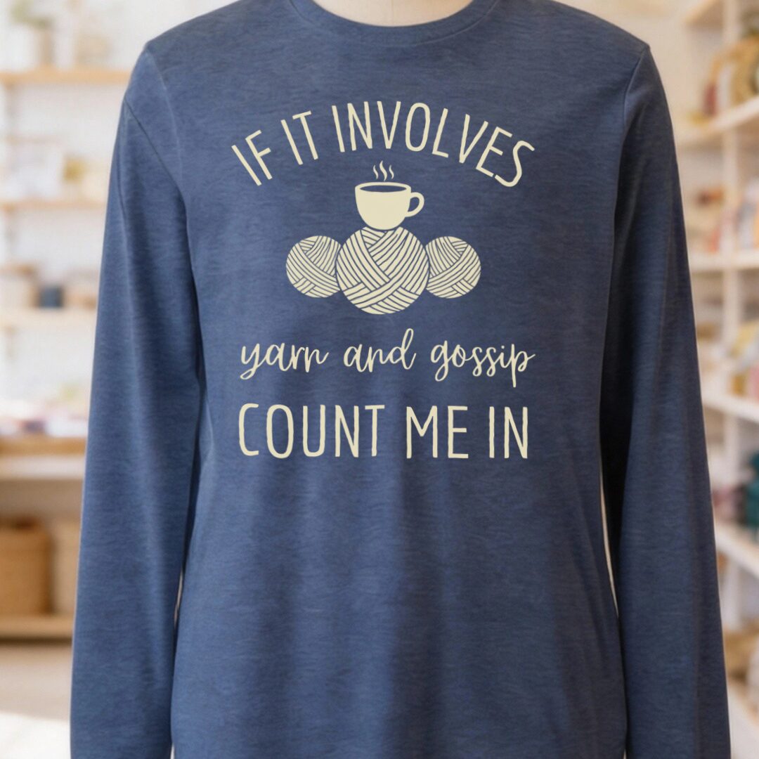 Yarn & Gossip Long Sleeve Tee Navy t-shirt