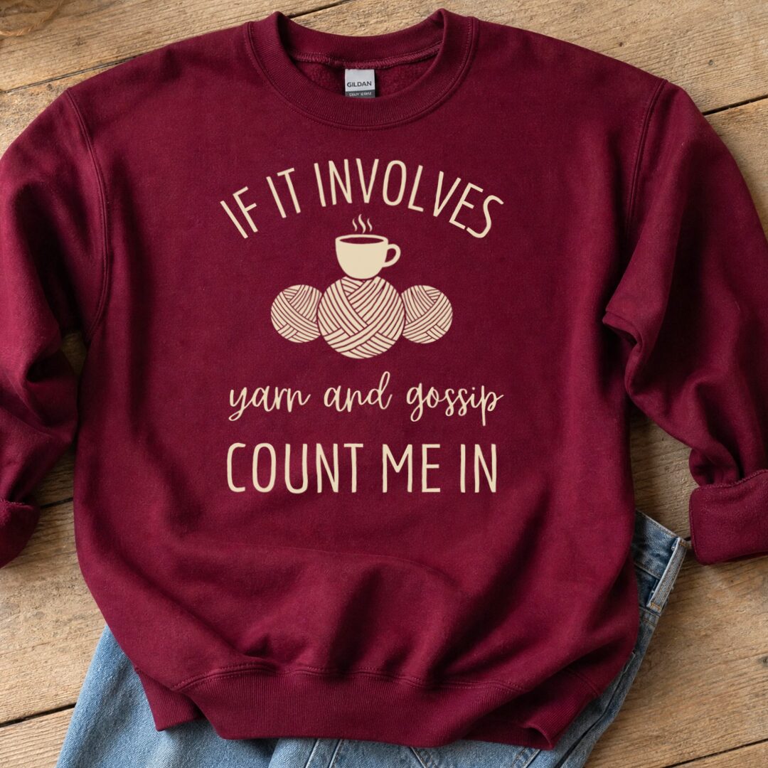 Yarn & Gossip Sweatshirt Maroon t-shirt