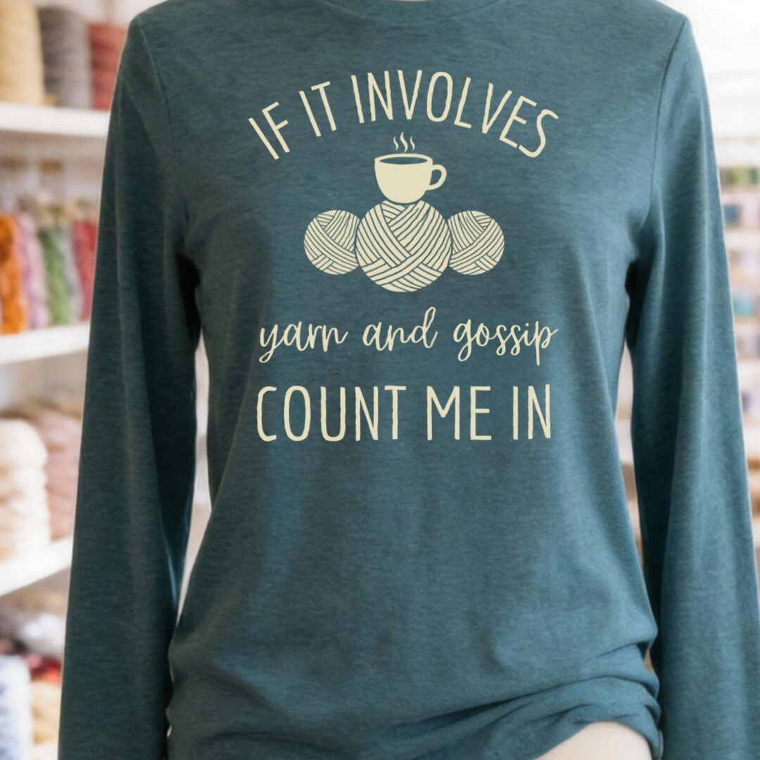 Yarn & Gossip Long Sleeve Tee Deep Teal t-shirt