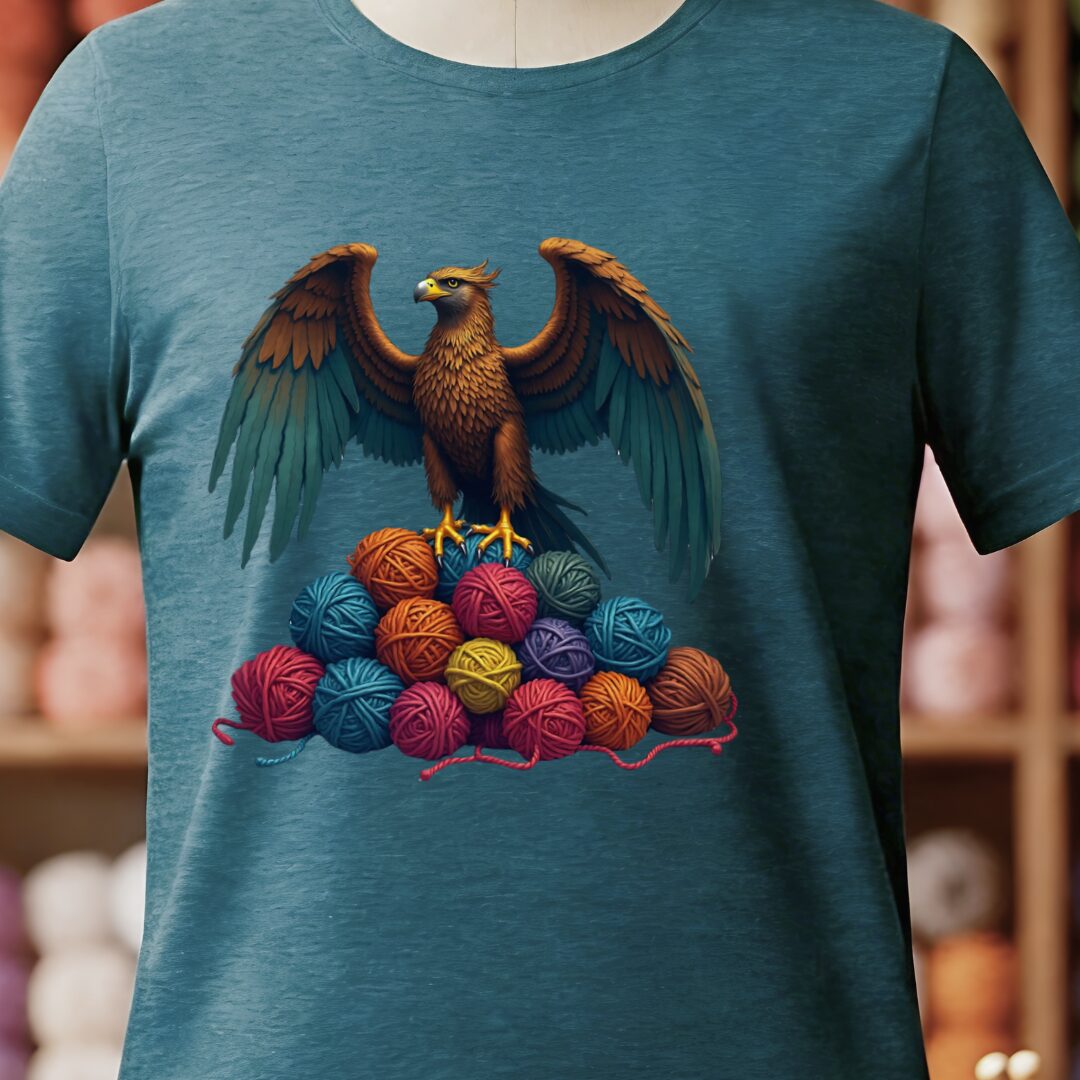 Yarn Guardian Eagle T-Shirt Teal Blue t-shirt