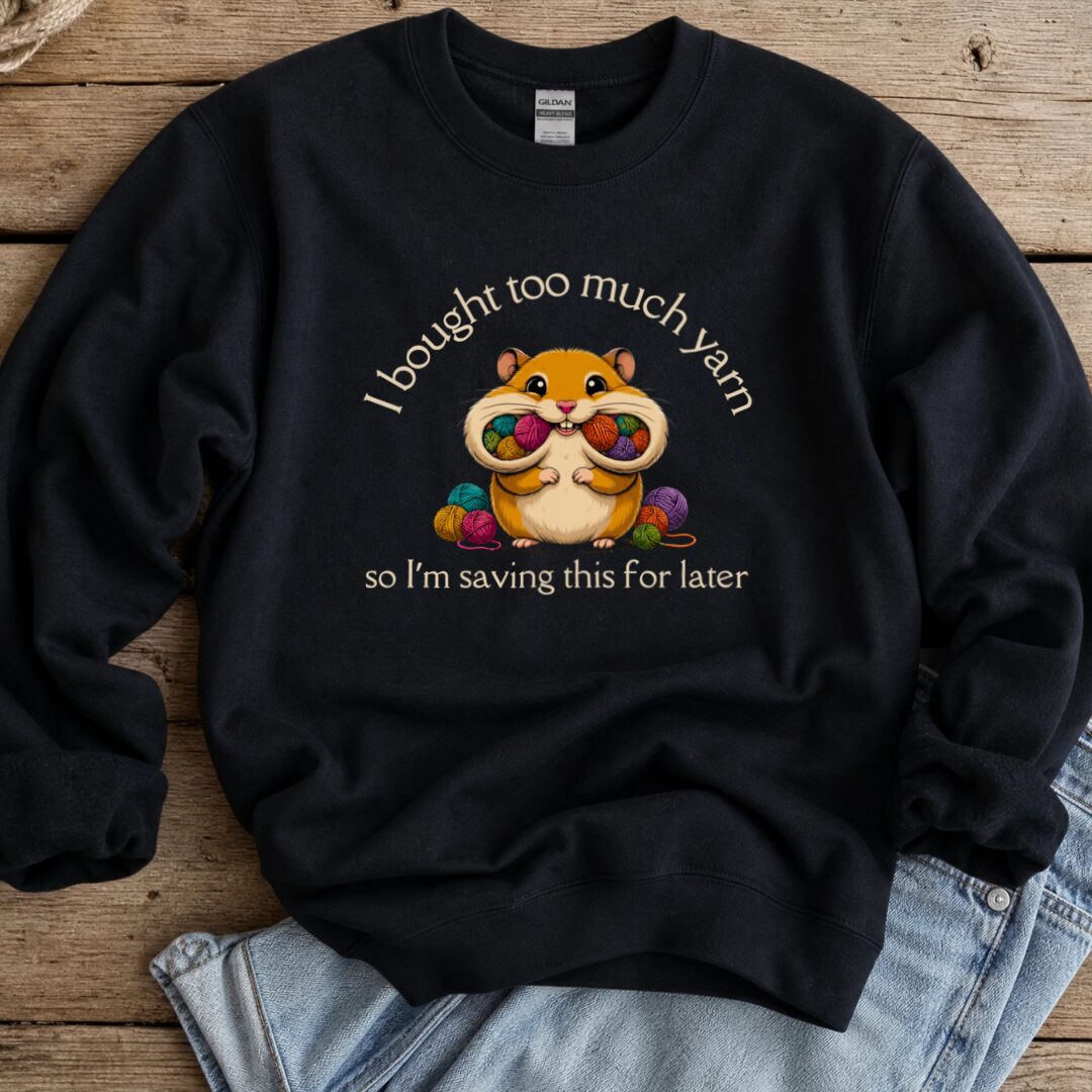 Yarn Hamster Sweatshirt Black t-shirt