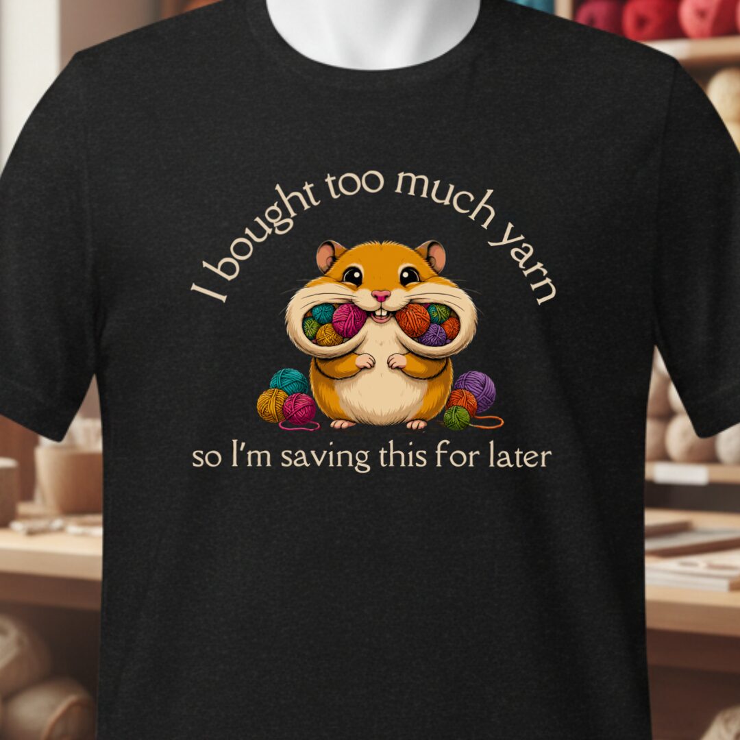 Yarn Hamster T-Shirt Black t-shirt