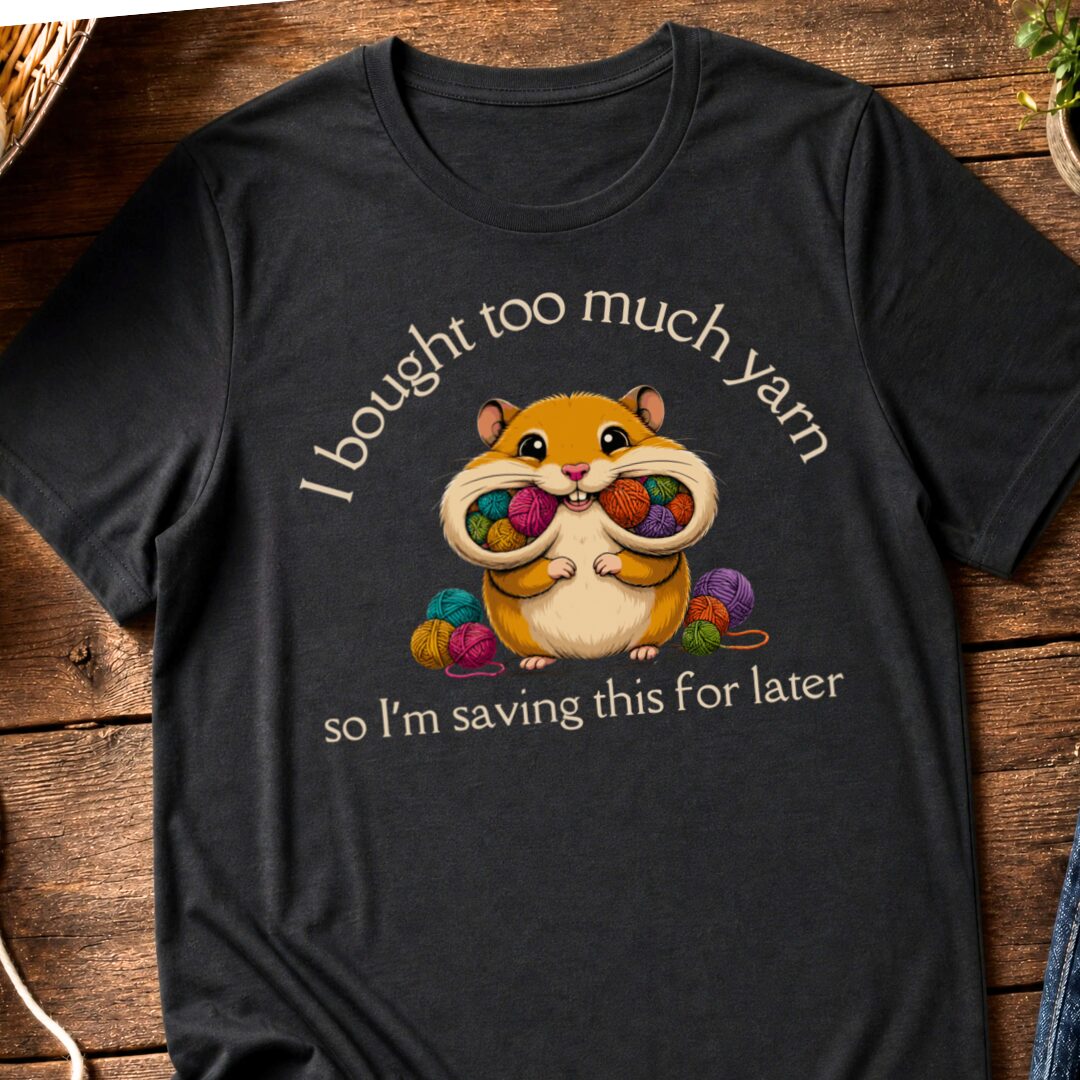 Yarn Hamster T-Shirt Black t-shirt
