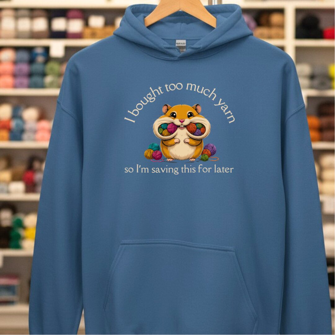 Yarn Hamster Hoodie Indigo Blue t-shirt