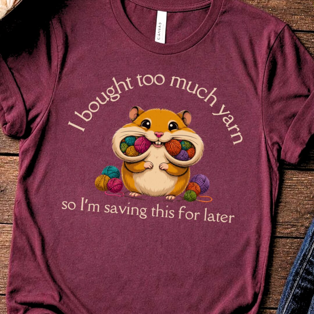Yarn Hamster T-Shirt Maroon t-shirt