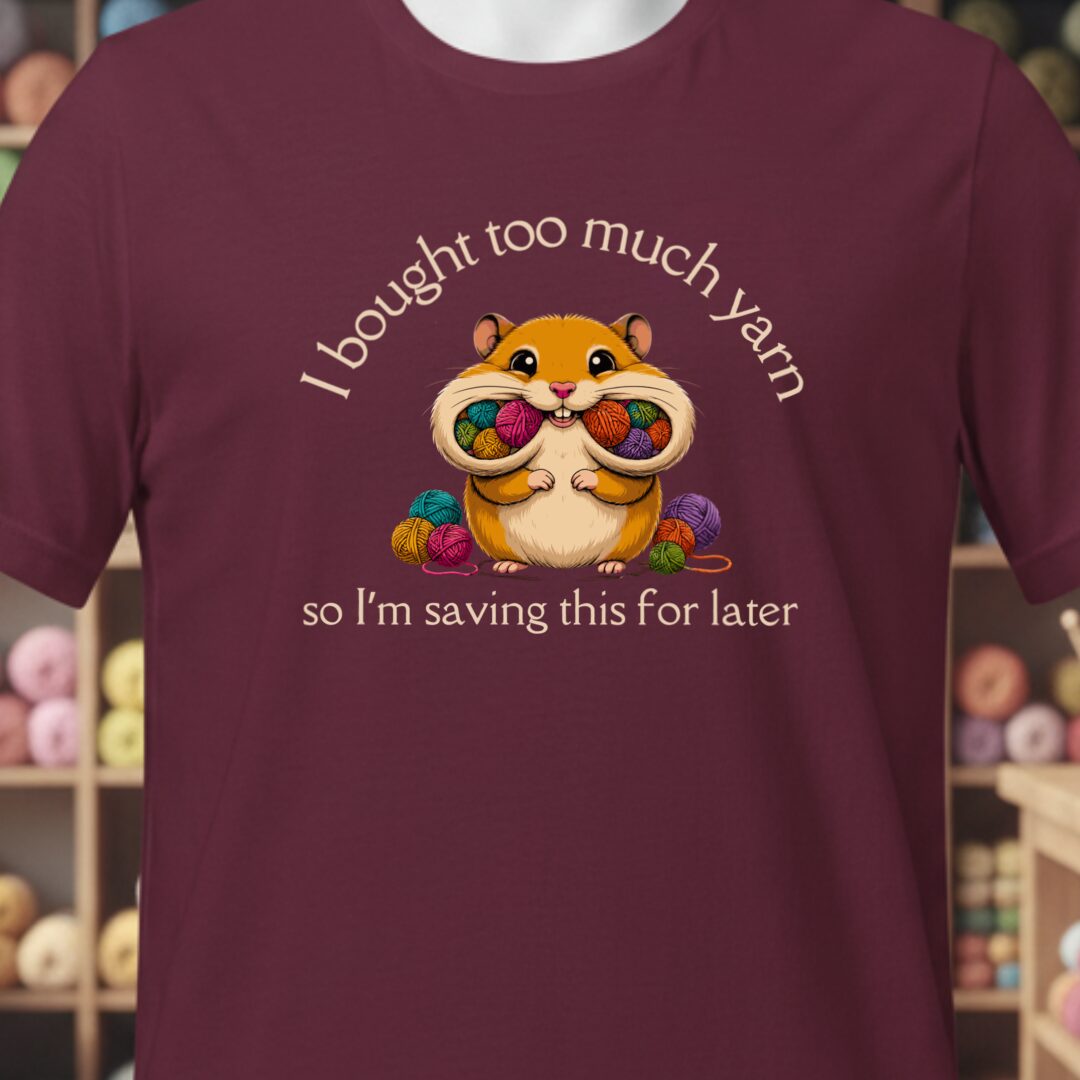 Yarn Hamster T-Shirt Maroon t-shirt