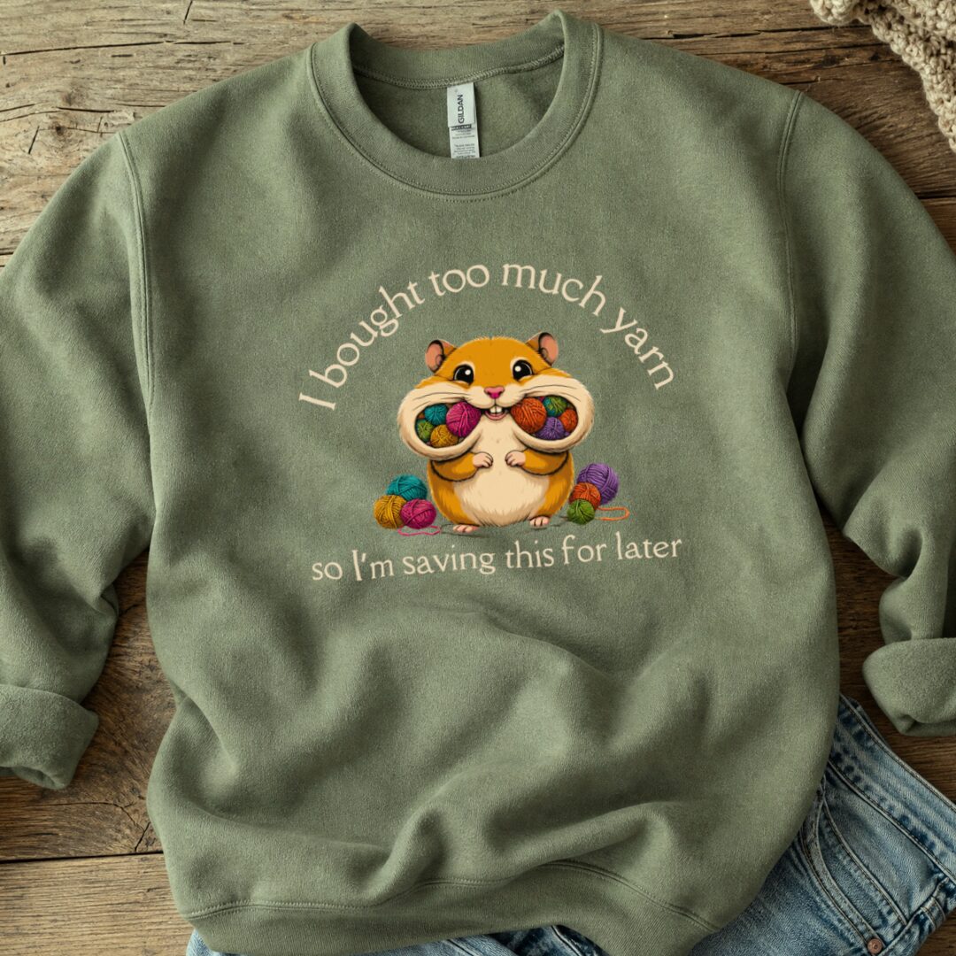 Yarn Hamster Sweatshirt Military Green t-shirt