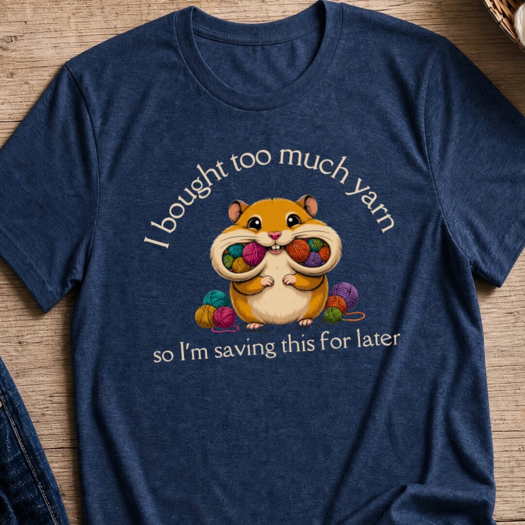 Yarn Hamster T-Shirt Navy t-shirt