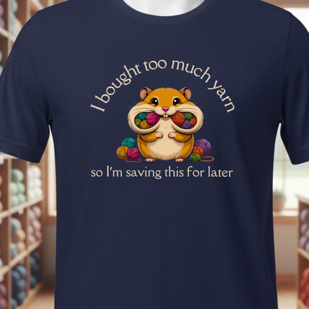 Yarn Hamster T-Shirt Navy t-shirt