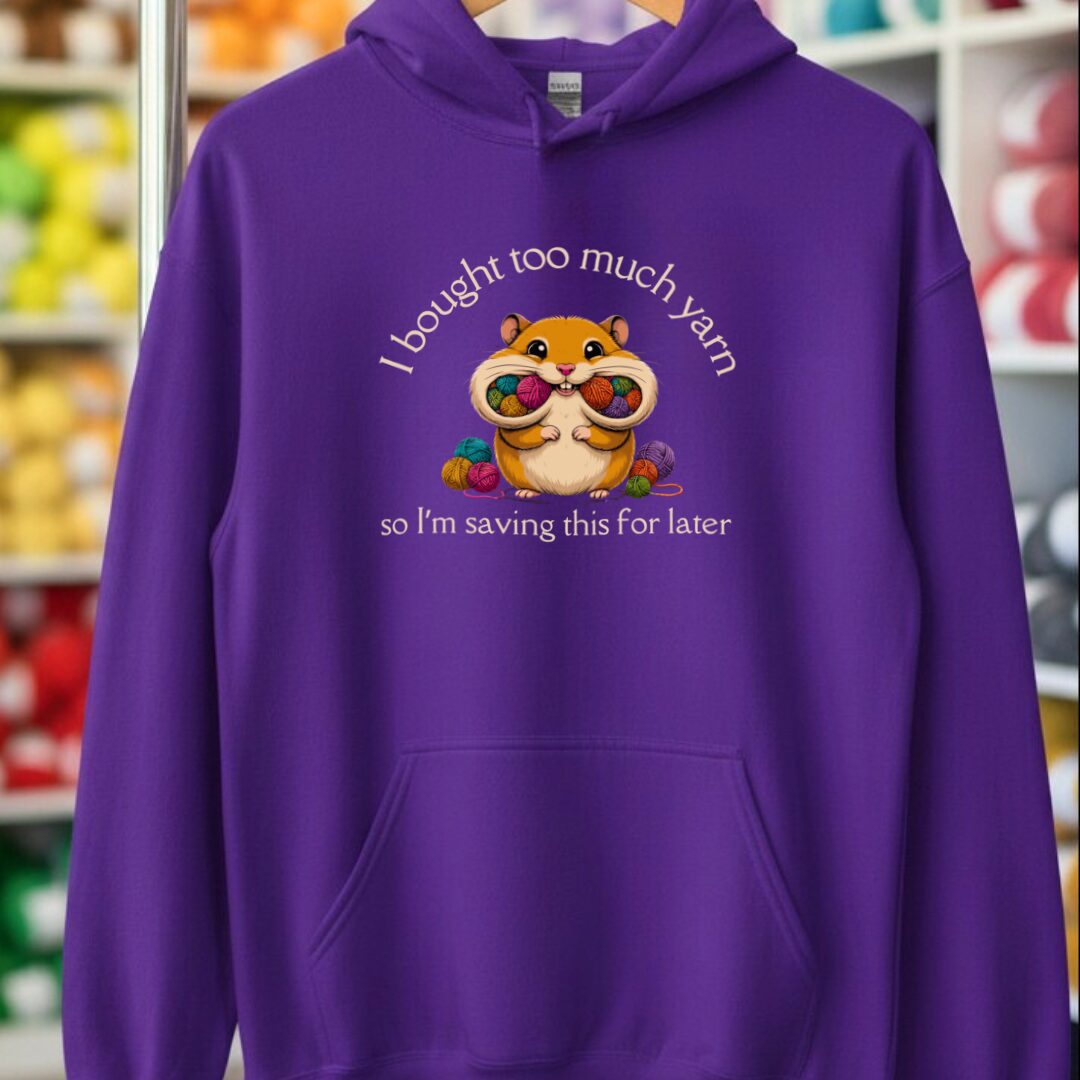 Yarn Hamster Hoodie Purple t-shirt