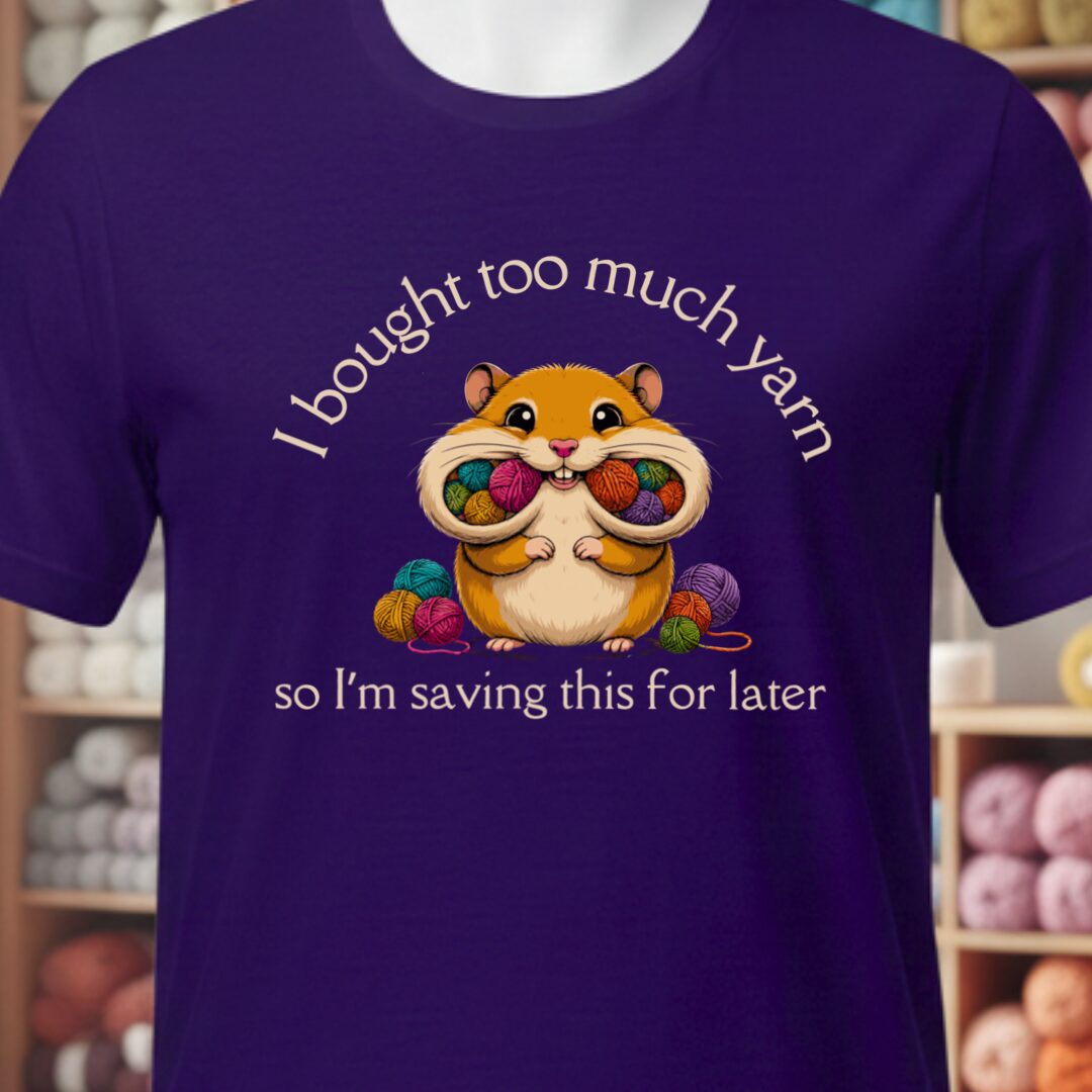 Yarn Hamster T-Shirt Purple t-shirt