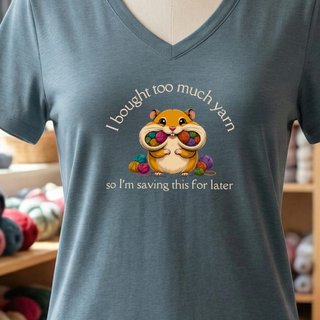 Yarn Hamster V-Neck T-Shirt Slate t-shirt