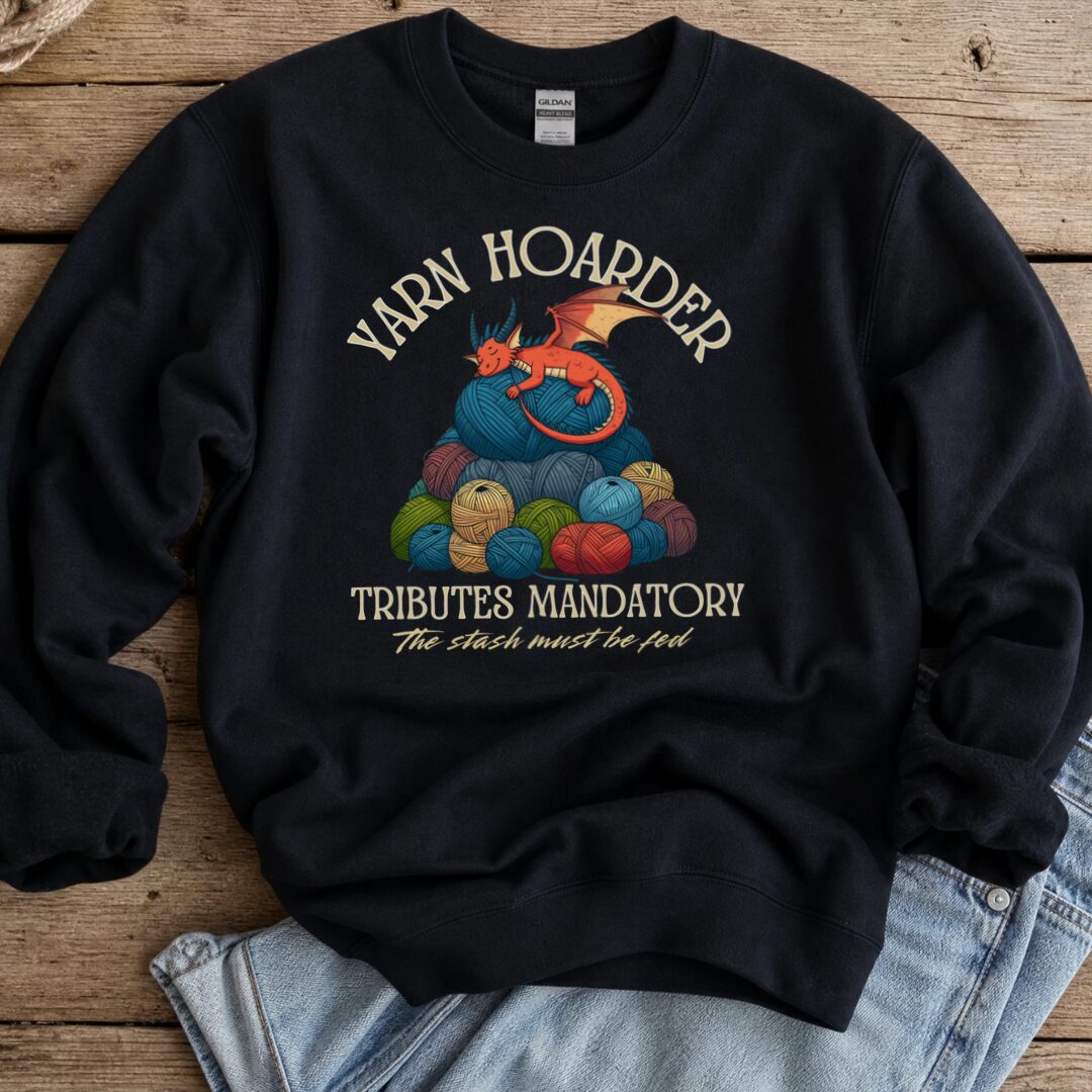 Yarn Hoarder Sweatshirt Black t-shirt