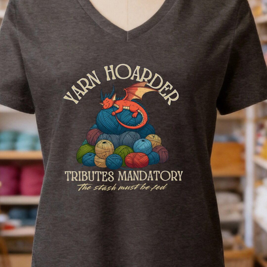 Yarn Hoarder V-Neck T-Shirt Dark Grey t-shirt