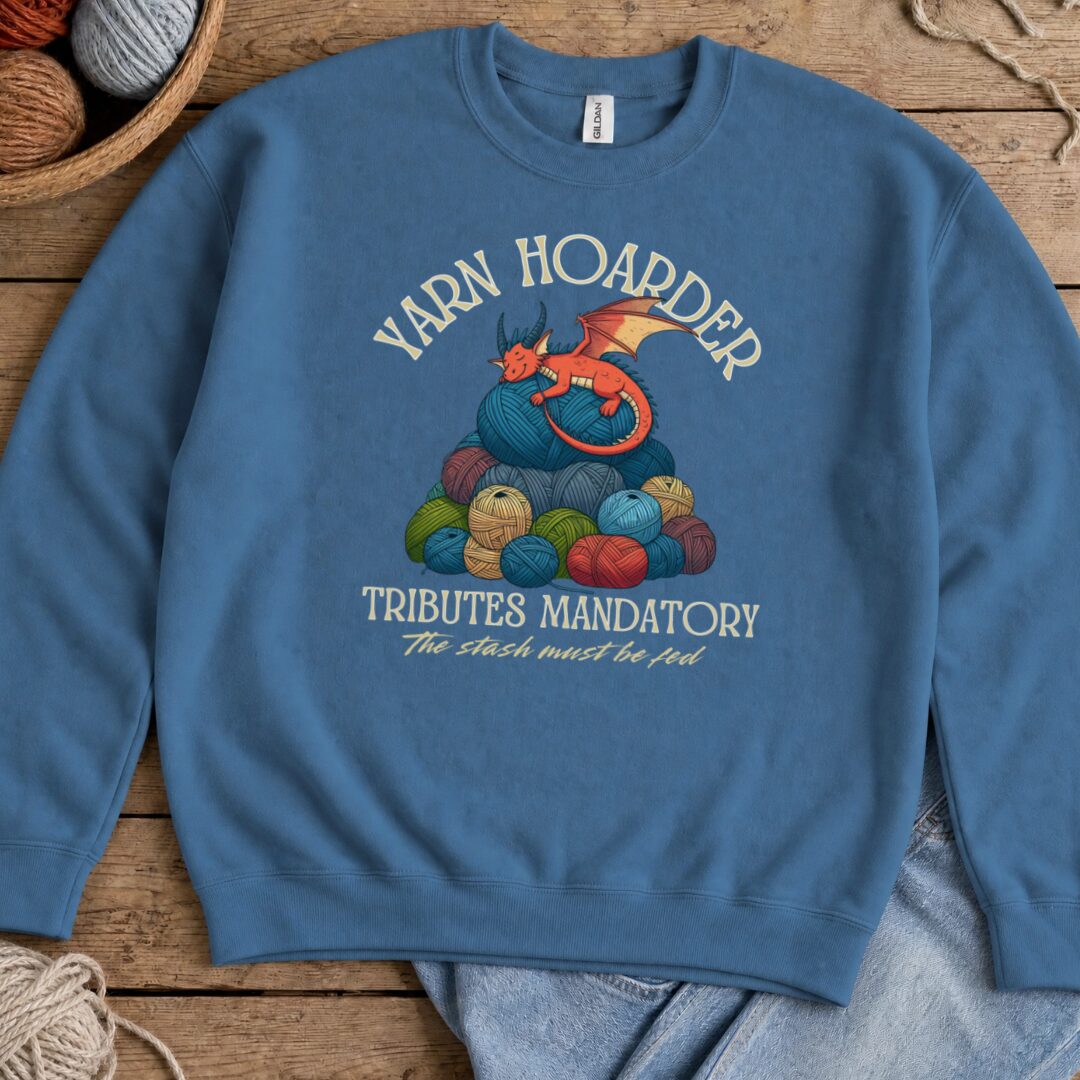 Yarn Hoarder Sweatshirt Indigo Blue t-shirt