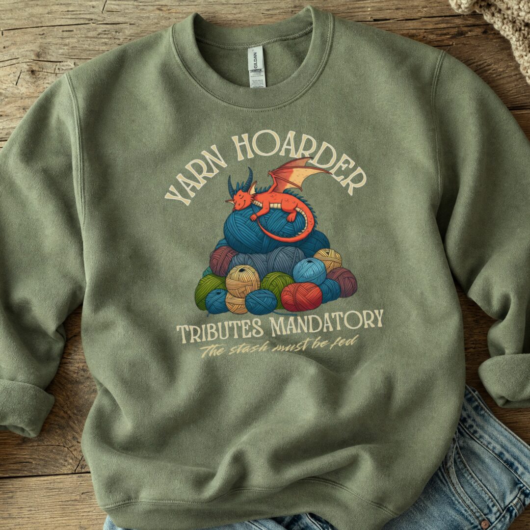 Yarn Hoarder Sweatshirt Military Green t-shirt
