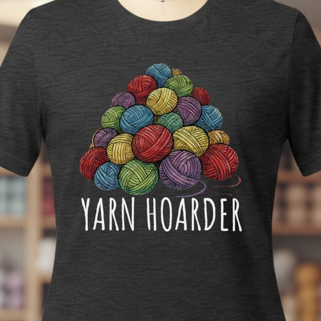 Yarn Hoarder Pile T-Shirt Dark Grey t-shirt