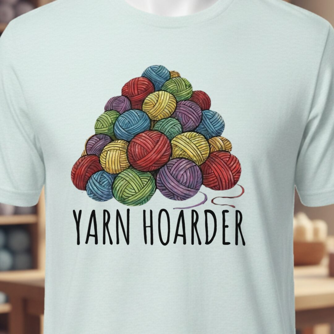 Yarn Hoarder Pile T-Shirt Ice Blue t-shirt