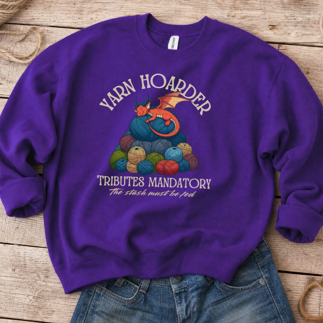 Yarn Hoarder Sweatshirt Purple t-shirt