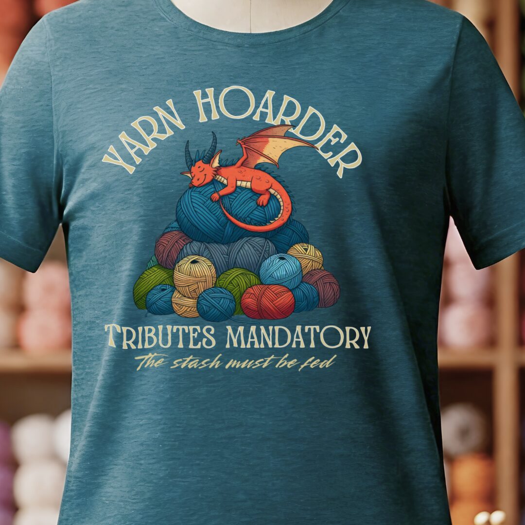 Yarn Hoarder T-Shirt Teal Blue t-shirt