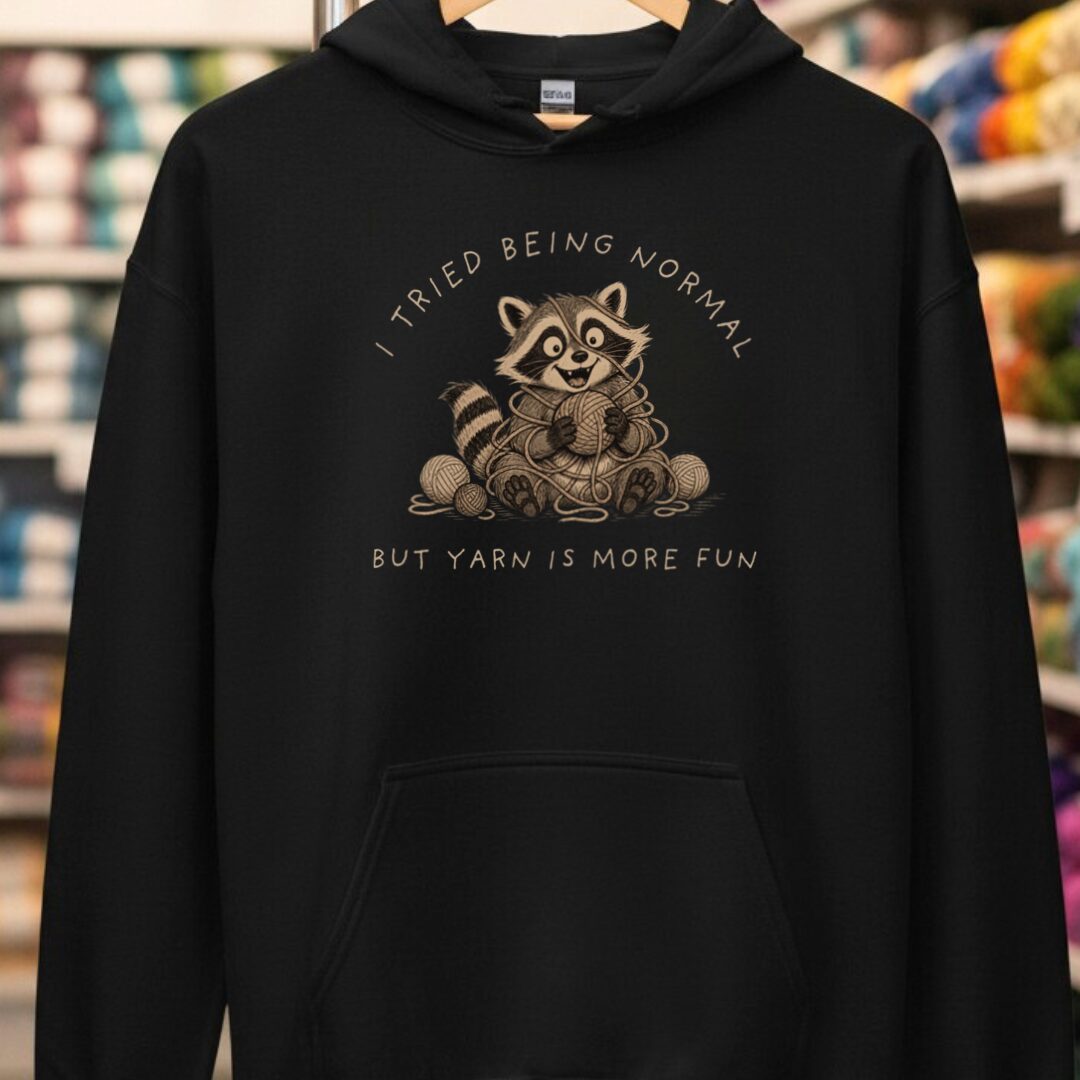 Yarn Is More Fun Black Hoodie.jpg