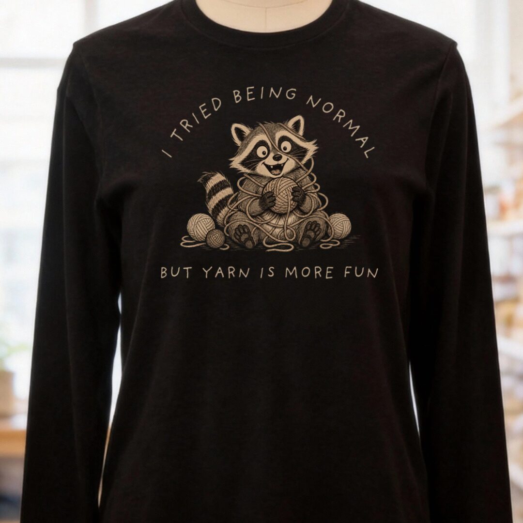 Yarn Is More Fun Black Long Sleeve Tee.jpg