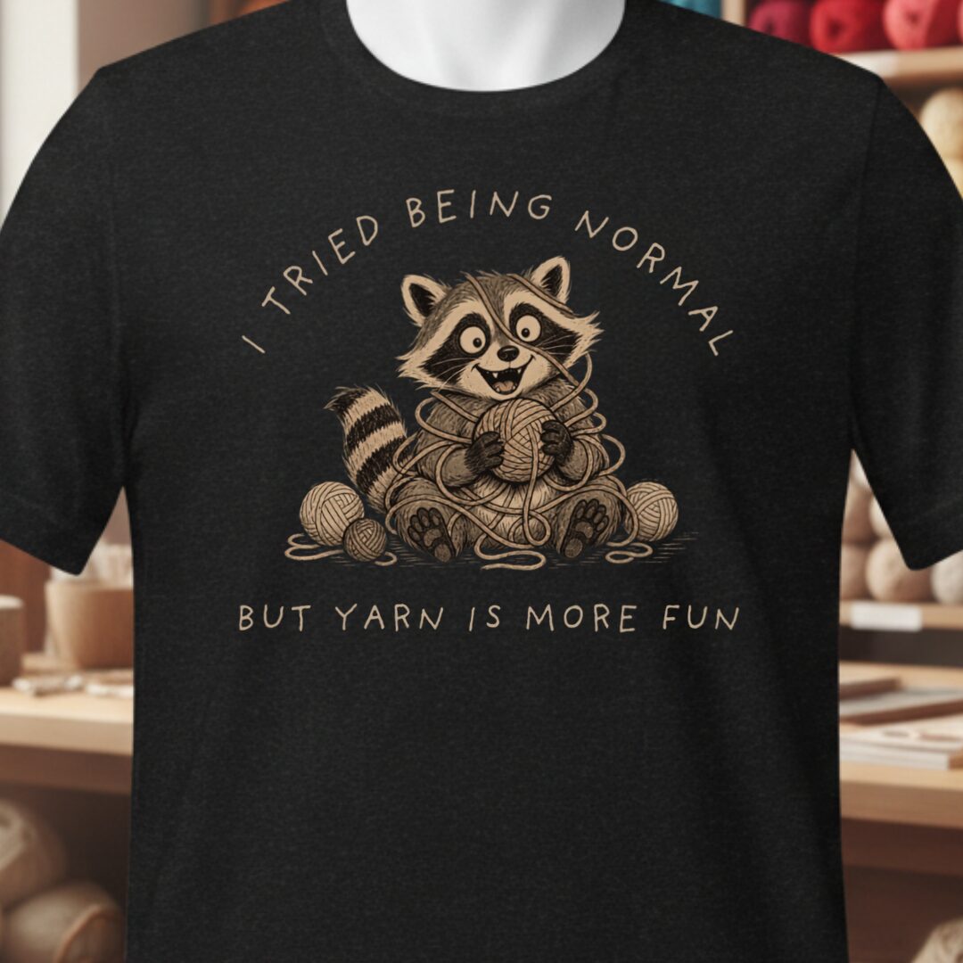 Yarn Is More Fun Black T-Shirt.jpg