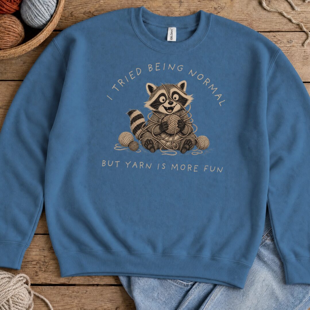Yarn Is More Fun Indigo Blue Sweatshirt.jpg