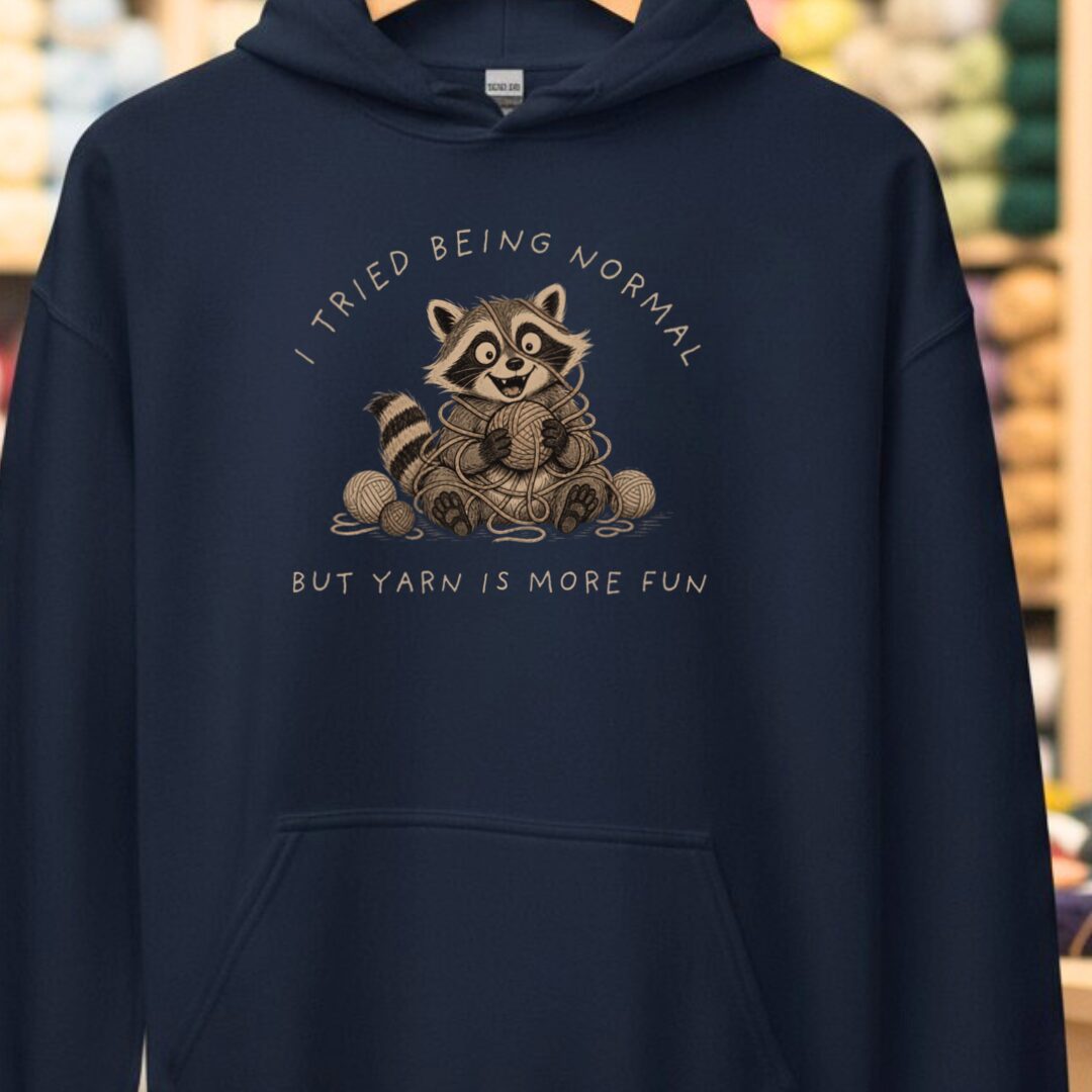 Yarn Is More Fun Navy Hoodie.jpg