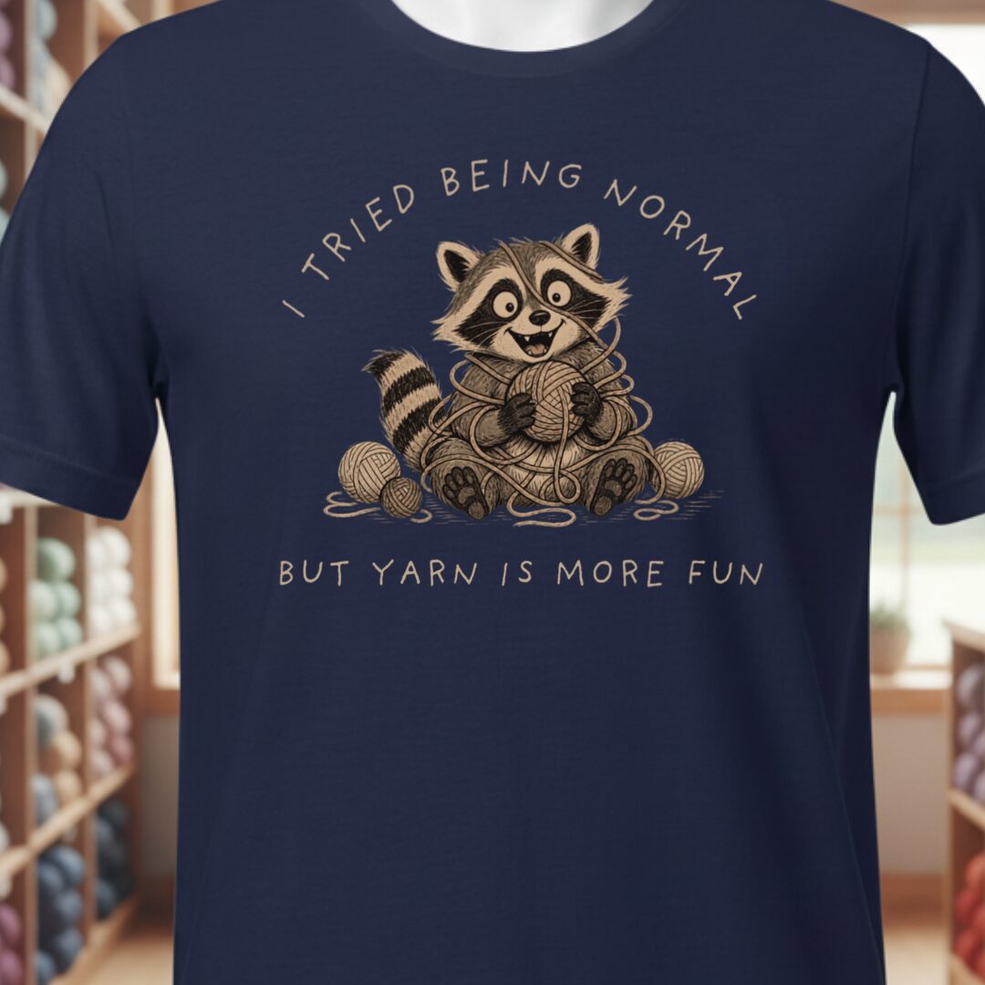 Yarn Is More Fun Navy T-Shirt.jpg