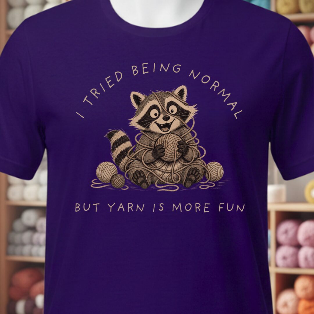 Yarn Is More Fun Purple T-Shirt.jpg